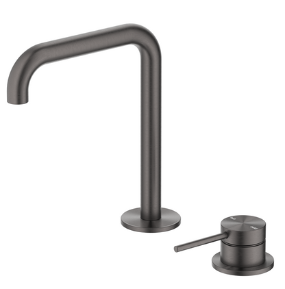 Mica Soft-Square Hob Basin Mixer Set – Gunmetal