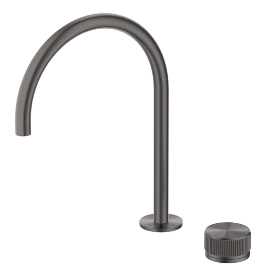 Mica Fluted Gooseneck Hob Sink/Basin Mixer Set – Gunmetal