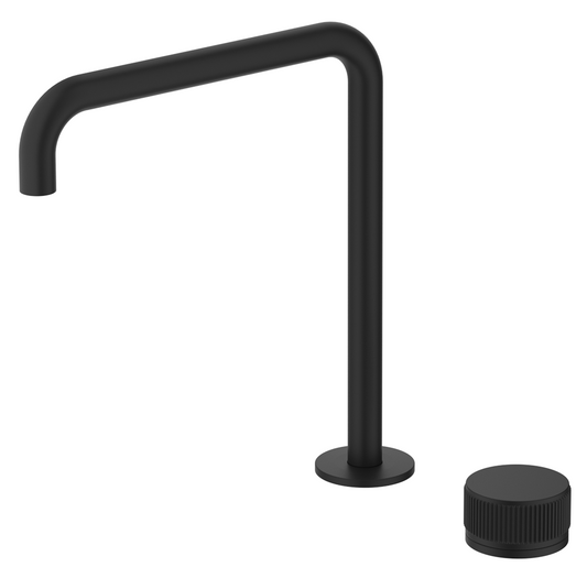 Mica Fluted Soft-Square Hob Sink/Basin Mixer Set – Black