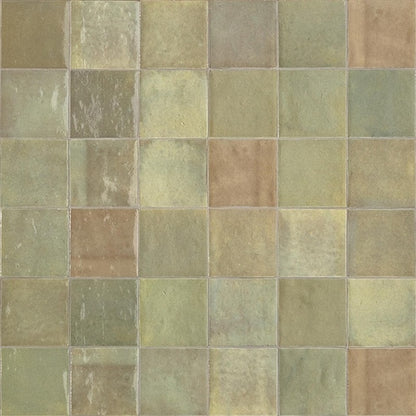 Zellige Muted Olive Gloss 10x10