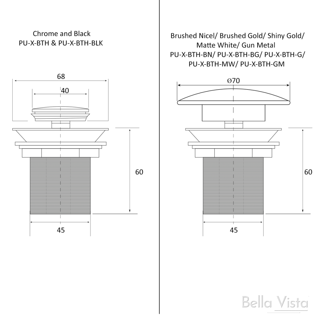 Corby Bath Pop-Up Waste – Matte White