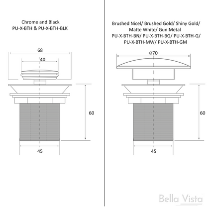 Corby Bath Pop-Up Waste – Matte White