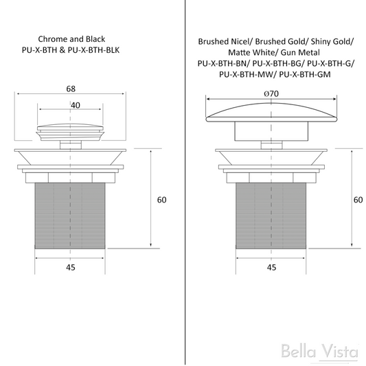 Corby Bath Pop-Up Waste – Matte White