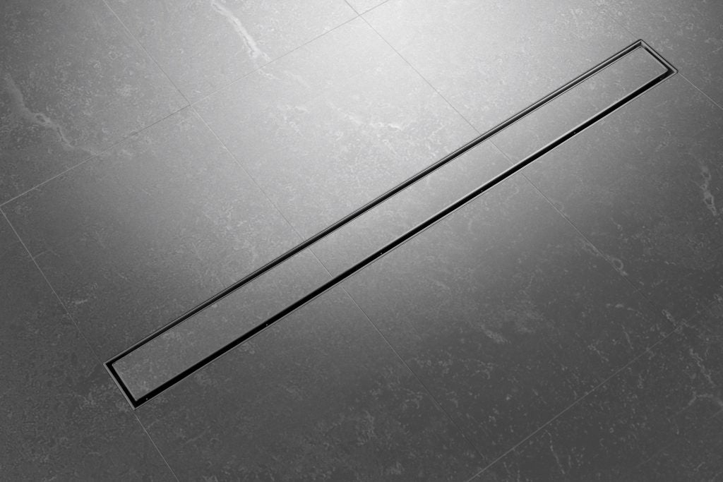 Builders Shower Grate 1000 - Tile Insert - Black & Stainless – Stainless Steel