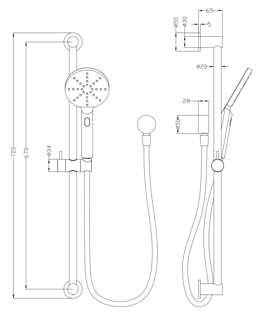 LVB Mica Shower Rail