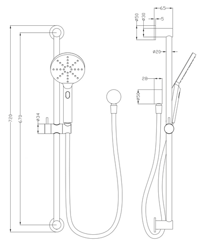 LVB Mica Shower Rail