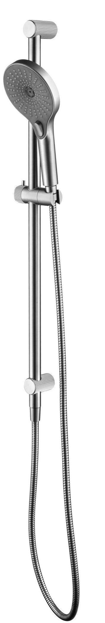 Mica Fluted Shower Rail - Inbuilt Inlet – Brushed Nickel