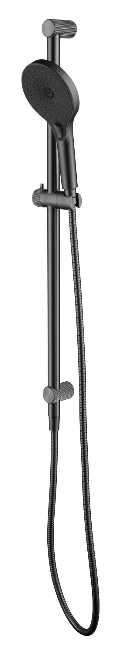 Mica Fluted Shower Rail - Inbuilt Inlet – Gunmetal