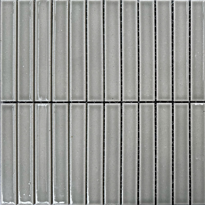 Sabi Finger Mosaic Grey Glazed Gloss 30x30 2.2x14.7