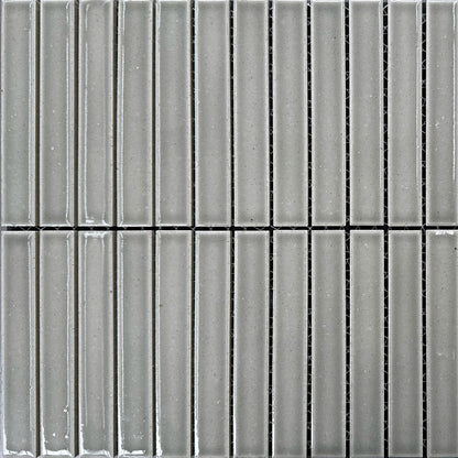 Sabi Finger Mosaic Grey Glazed Gloss 30x30 2.2x14.7