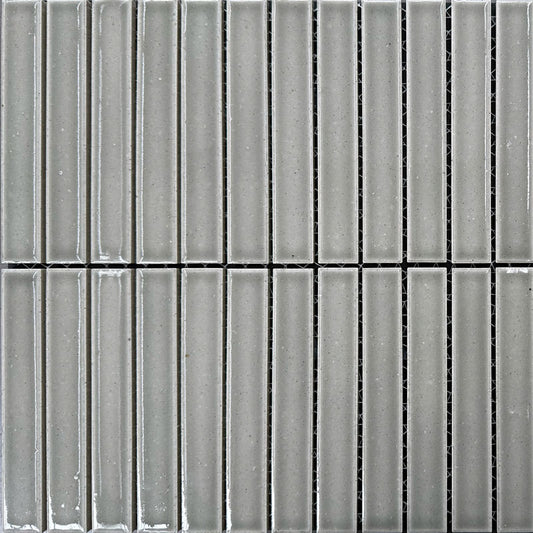 Sabi Finger Mosaic Grey Glazed Gloss 30x30 2.2x14.7