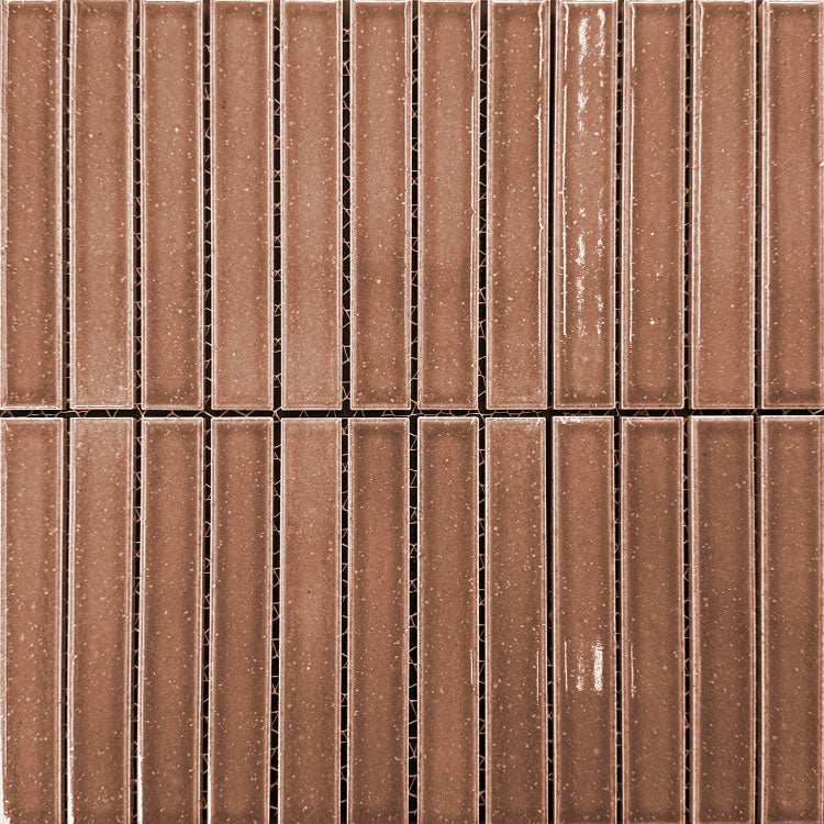 Sabi Finger Mosaic Rust Glazed Gloss 30x30 2.2x14.7