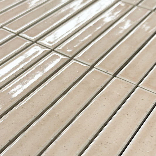 Sabi Finger Mosaic Pink Glazed Gloss 30x30 2.2x14.7