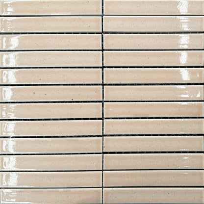 Sabi Finger Mosaic Pink Glazed Gloss 30x30 2.2x14.7