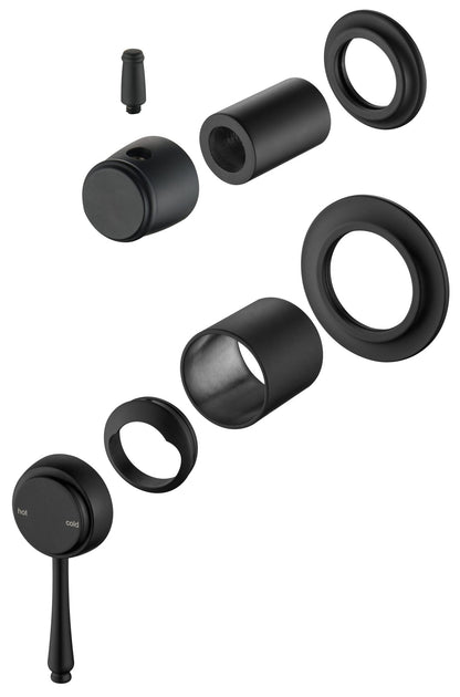 Mica Heritage Shower Mixer Diverter - TRIM KIT ONLY – Black