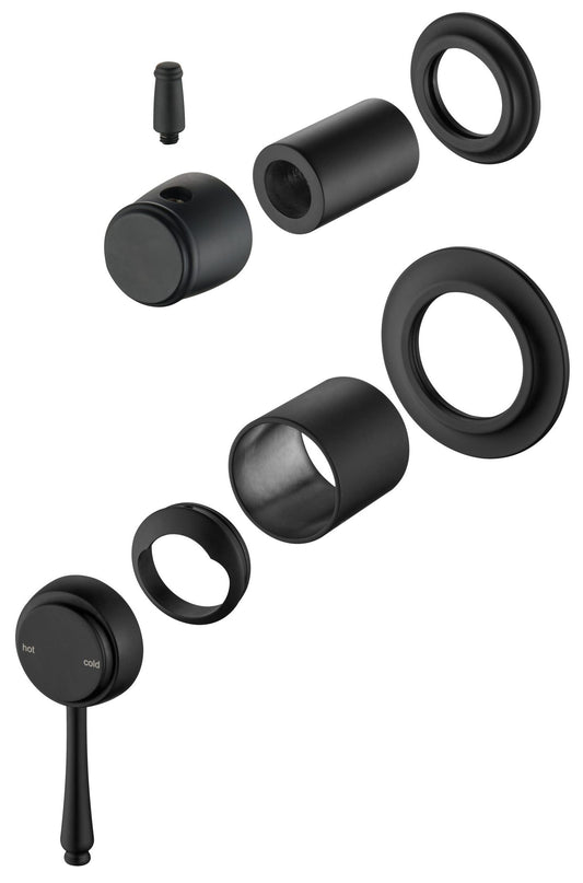 Mica Heritage Shower Mixer Diverter - TRIM KIT ONLY – Black