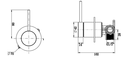 Mica Shower Mixer - Reverse - TRIM KIT ONLY – Brushed Nickel
