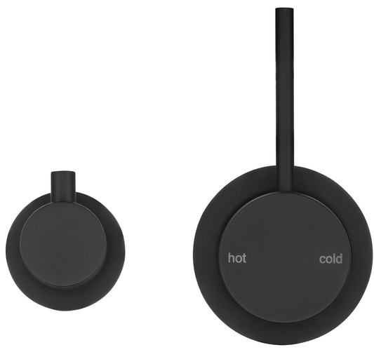 Mica Shower Mixer Diverter - Sideways Reverse - TRIM KIT ONLY – Black