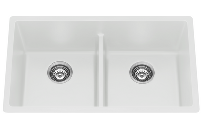 Fomos Sink 790 x 460mm - Double Bowl – White