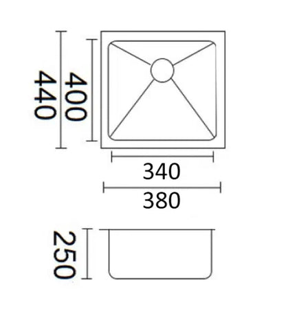 Luminare Sink 380 x 440mm