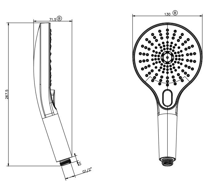 Mica Air Shower Handpiece – Chrome