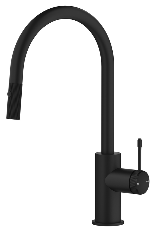 Mica Fluted Pull-Out Sink Mixer – Black