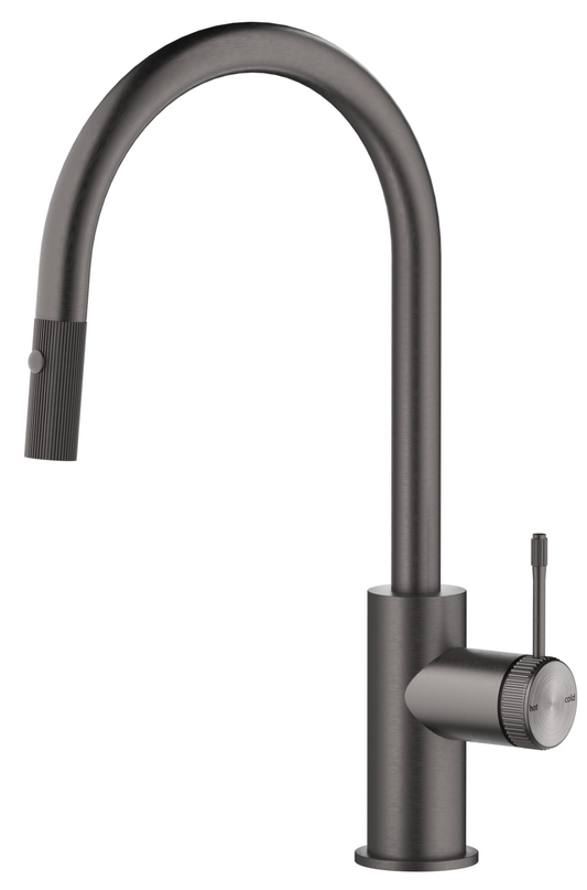 Mica Fluted Pull-Out Sink Mixer – Gunmetal