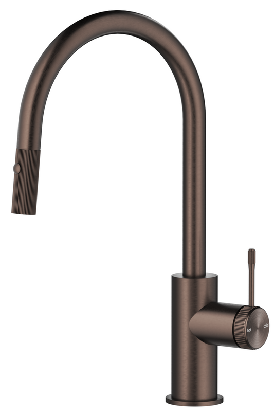 Mica Fluted Pull-Out Sink Mixer – Dusk Bronze