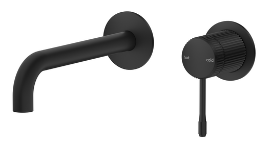 Mica Fluted Wall-Spout Combo – Black