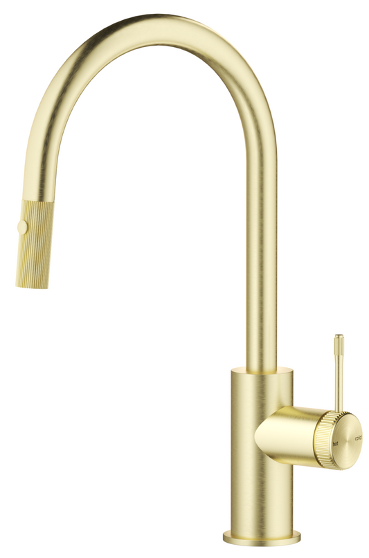 Mica Fluted Pull-Out Sink Mixer – French Gold