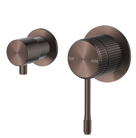 Mica Fluted Shower Mixer Diverter - Sideways – Dusk Bronze