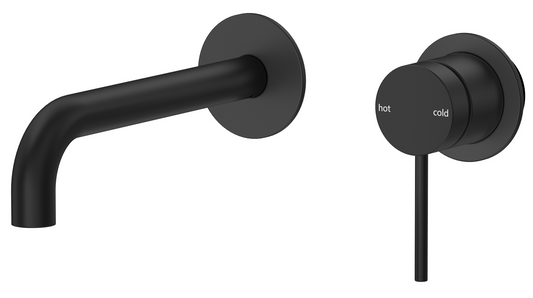Mica Wall-Spout Combo - Curved Spout - 2P - TRIM KIT ONLY – Black
