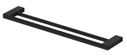 Milos Double Towel Rail 800 – Black