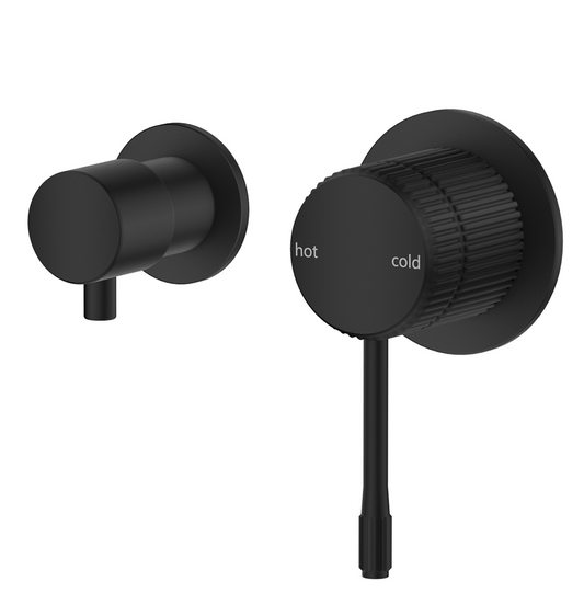 Mica Fluted Shower Mixer Diverter - Sideways – Black