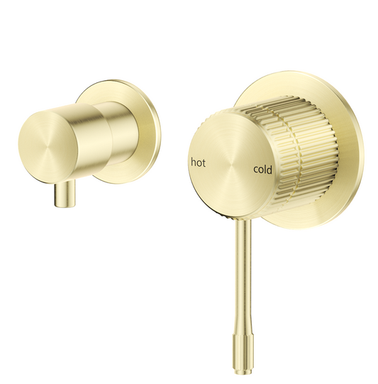 Mica Fluted Shower Mixer Diverter - Sideways – French Gold