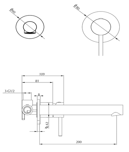 LVB Mica Wall-Spout Combo - Straight Spout - 2P