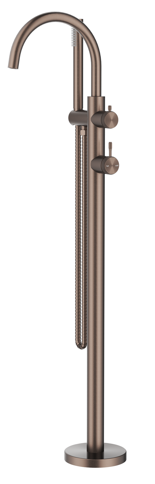 Mica Fluted Freestanding Bath Mixer with Hand Shower – Dusk Bronze