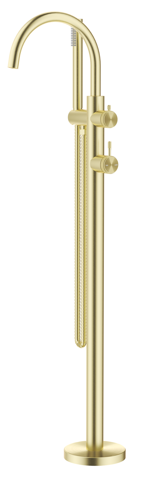 Mica Fluted Freestanding Bath Mixer with Hand Shower – French Gold