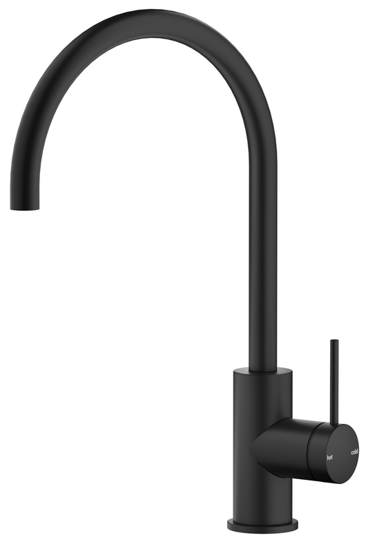 Mica Gooseneck Sink Mixer – Black