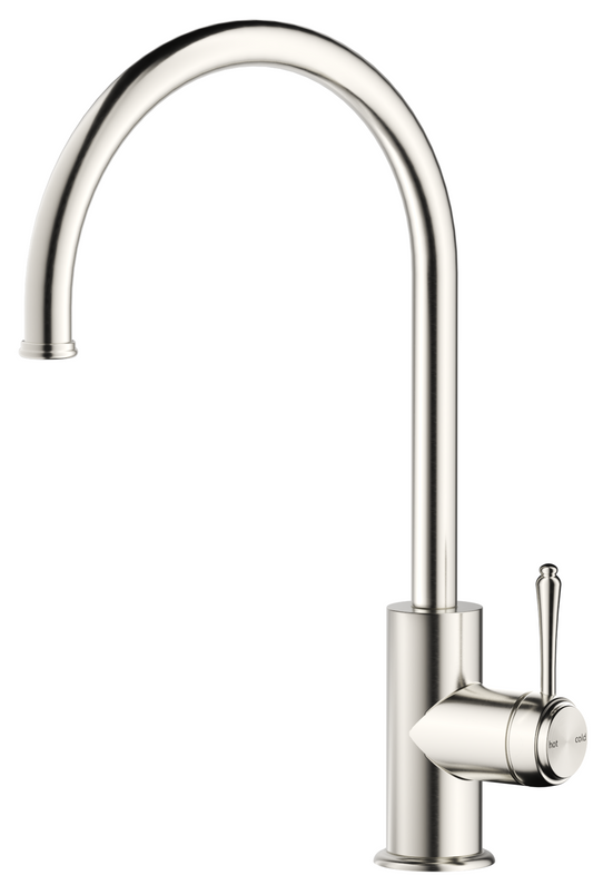 Mica Heritage Gooseneck Sink Mixer – Brushed Nickel